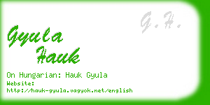 gyula hauk business card